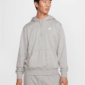 Nike Sportswear Club Fleece Pullover Hoodie Grey Size Medium Tall